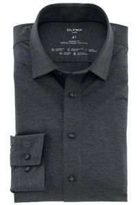 OLYMP Luxor Modern Fit Jersey shirt antraciet, Effen