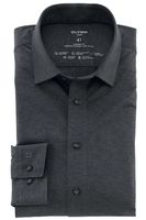 OLYMP Luxor Modern Fit Jersey shirt antraciet, Effen - thumbnail