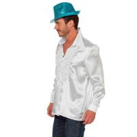 Ruche blouse satijn wit op=op