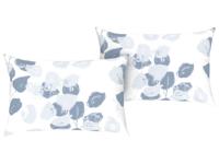 LIVARNO home Renforcé kussensloop (Bloemen/blauw/wit)