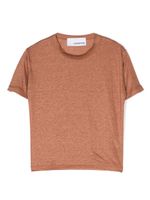 Costumein t-shirt en lin à effet de transparence - Marron