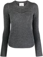 ISABEL MARANT pull nervuré à col rond - Gris