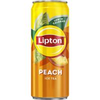 Lipton Ice Tea Peach frisdrank, niet bruisend, sleek blik van 33 cl, pak van 24 stuks