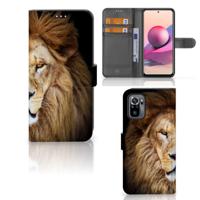 Xiaomi Redmi Note 10S | 10 4G | Poco M5s | Telefoonhoesje | Met pasjeshouder | Leeuw