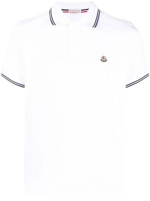 Moncler polo à patch logo - Blanc
