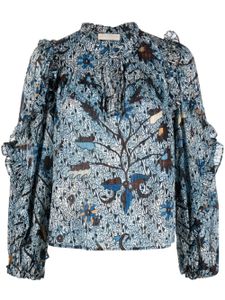 Ulla Johnson blouse Manet à fleurs - Bleu