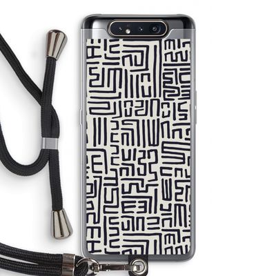 Moroccan Print: Samsung Galaxy A80 Transparant Hoesje met koord