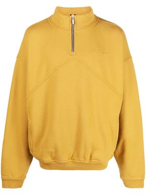 RHUDE sweat zippé à logo brodé - Jaune