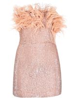 Retrofete robe courte à détails de plumes - Rose