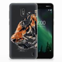 Smartphone hoesje Nokia 2 Watercolor Tiger
