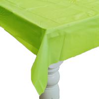 Feest tafelkleed van pvc - lime groen - 240 x 140 cm - tafel versiering - thumbnail