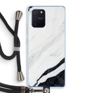 Elegante marmer: Samsung Galaxy Note 10 Lite Transparant Hoesje met koord