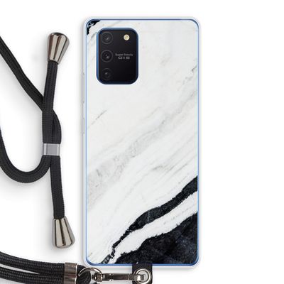 Elegante marmer: Samsung Galaxy Note 10 Lite Transparant Hoesje met koord