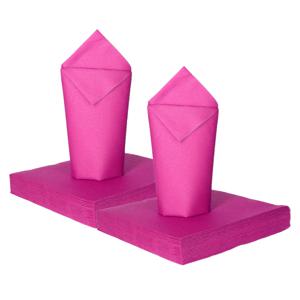 Feest servetten - 100x - fuchsiaroze - 2 laags - 33x33cm