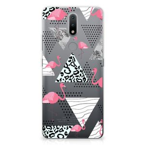 Nokia 2.4 TPU Hoesje Flamingo Triangle