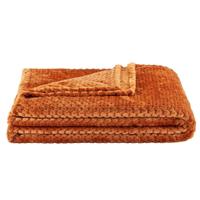 Leen Bakker - Plaid Ilona - Caramel - 130x170 Cm - Polyester - Bruin