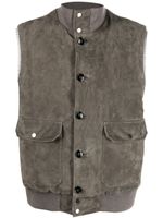 Kiton gilet en daim à design matelassé - Marron