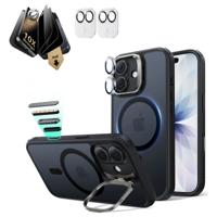 iPhone 17 Bundle Classic Hybrid Magnetic Case (Stash Stand) and Armorite Pro Privacy Screen Protector - Frosted Black