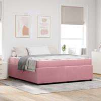 Bedframe met matras Roze 180 x 200 cm Stof