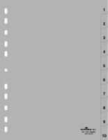 Durable 6511 Register DIN A4 1-10 Polypropyleen Grijs 10 tabbladen Bedrukte tabs 651110