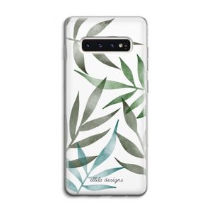 Tropical watercolor leaves: Samsung Galaxy S10 4G Transparant Hoesje