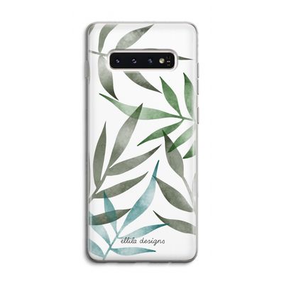Tropical watercolor leaves: Samsung Galaxy S10 4G Transparant Hoesje