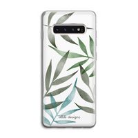 Tropical watercolor leaves: Samsung Galaxy S10 4G Transparant Hoesje