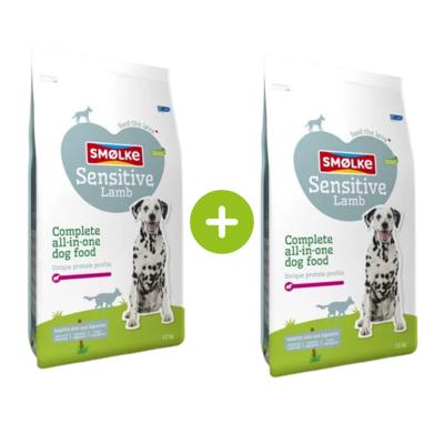 Smølke 2x 12kg Smølke Sensitive Hondenvoer Lam Rijst Hypoallergeen