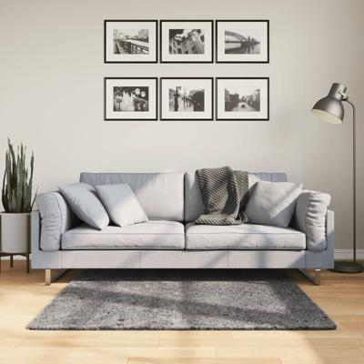 VidaXL Vloerkleed huarte laagpolig zacht wasbaar 120x120 cm antraciet