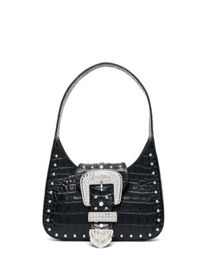 MOSCHINO JEANS sac porté épaule en cuir à boucle - Noir