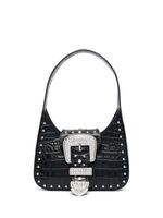 MOSCHINO JEANS sac porté épaule en cuir à boucle - Noir