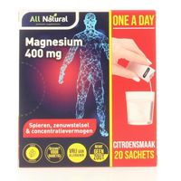 All Natural Magnesium 400mg (20 Sachets)