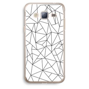 Geometrische lijnen zwart: Samsung Galaxy J3 (2016) Transparant Hoesje