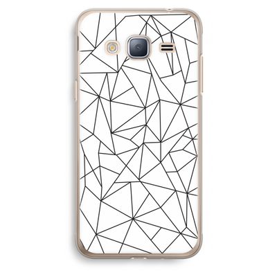 Geometrische lijnen zwart: Samsung Galaxy J3 (2016) Transparant Hoesje