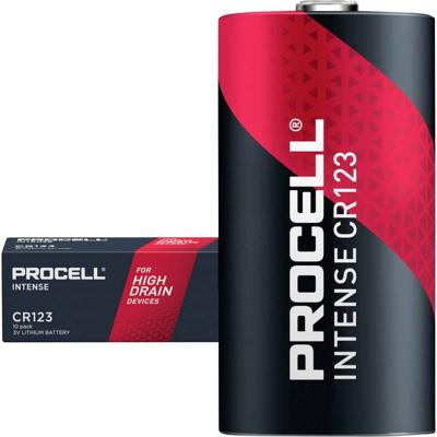 Duracell batterij lithium, CR123A, 3V Procell Intense, doos (10 stuks)