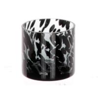 HBX Natural Living Theelichthouder panterglas ø8xh8cm grijs