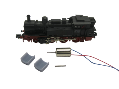 micromotor NA022 motor ombouwset voor Arnold BR 74, K.P.E.V. T12, ÖBB Reihe 674, SNCF 130 TC, SNCB Reeks 96