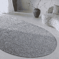 Wollen Vloerkleed Francois Ovaal - Grijs 230x160cm - - Dekbed-Discounter.nl