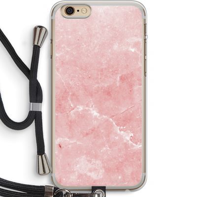 Roze marmer: iPhone 6 PLUS / 6S PLUS Transparant Hoesje met koord