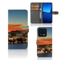 Xiaomi 13 Pro | Telefoonhoesje | Met pasjeshouder | Olifanten