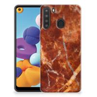 Samsung Galaxy A21 | TPU | Siliconen hoesje | Marmer Bruin