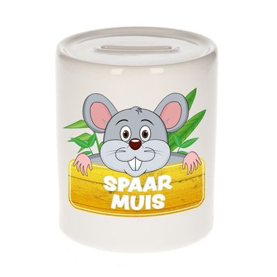 Kinder spaarpot met muis print 9 cm