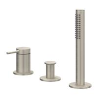 Badrandcombinatie IVY Bond 3-gats Mengkraan Met Uittrekbare Handdouche Zonder Uitloop Geborsteld Nickel PVD