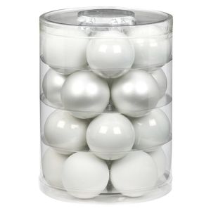 40x stuks glazen kerstballen elegant wit mix 6 cm glans en mat