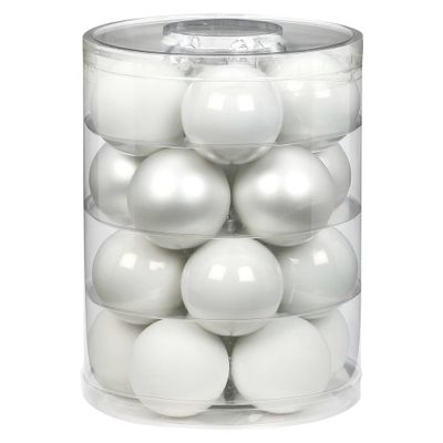 40x stuks glazen kerstballen elegant wit mix 6 cm glans en mat