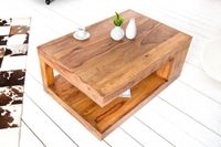 Massieve salontafel van kostbaar hout GIANT L 90 cm Sheesham Stone Finish - 37438 - thumbnail