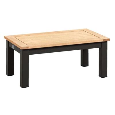 Leen Bakker - Bijzettafel Ardeche - Naturel/zwart - 72x40x30 Cm - Aluminium/Hout - Zwart#Bruin - 73x42x11 Cm