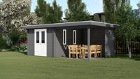 Woodpro Bunnik Tuinhuis 600x350 cm 28 mm vuren blank- Plat dak- Onbehandeld vurenhout- Woodpro