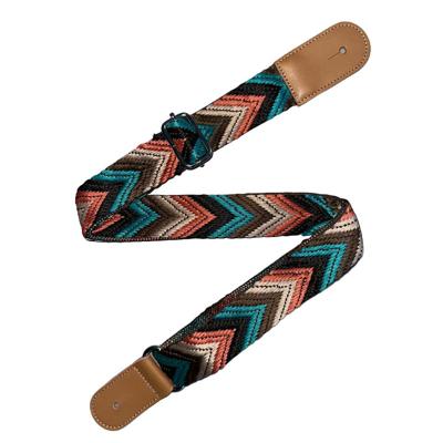 CLXmusic CWUS4-10 Geweven Stoffen Ukulele Band Crème/Roze/Zwart/Cyaan/Groen (Motief 10)