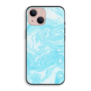 Waterverf blauw: iPhone 13 Biologisch afbreekbaar hoesje